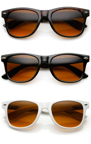 Blue Blocking Driving Horn Rimmed Sunglasses Amber Tinted Lens