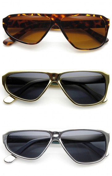 Half Wink Asymmetrical Flat Top Novelty Sunglasses
