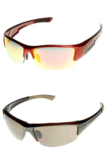 High Quality Semi-Rimless Lightweight Sports Wrap Sunglasses