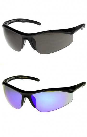 High Quality Semi-Rimless Running Cycling Sports Wrap Sunglasses