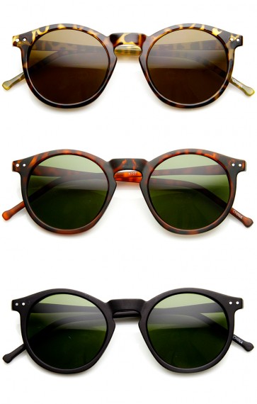 Retro Horned Rim P3 Keyhole Round Horn Rimmed Sunglasses