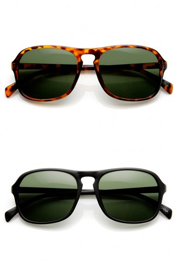 Classic Retro Fashion Keyhole Bridge Square Aviator Sunglasses