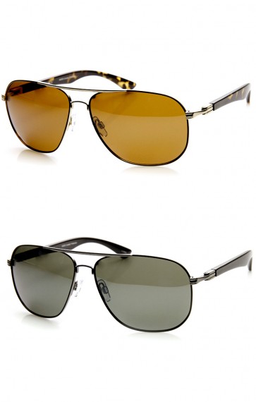 Polarized High Quality Contemporary Metal Aviator Sunglasses