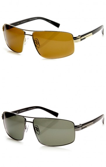 Polarized Premium Quality Modern Square Metal Aviator Sunglasses