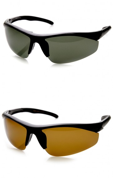 Polarized Hard Coated Lens Half Frame Action Sports Sunglasses