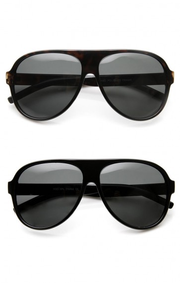 Polarized Lens Classic Tear Drop Plastic Aviator Sunglasses