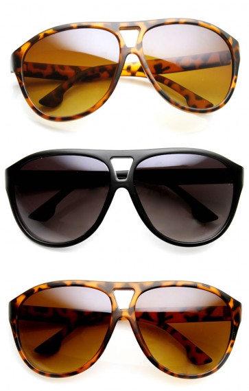 Modern Fashion Oversized Matte Finish Plastic Aviator Sunglasses