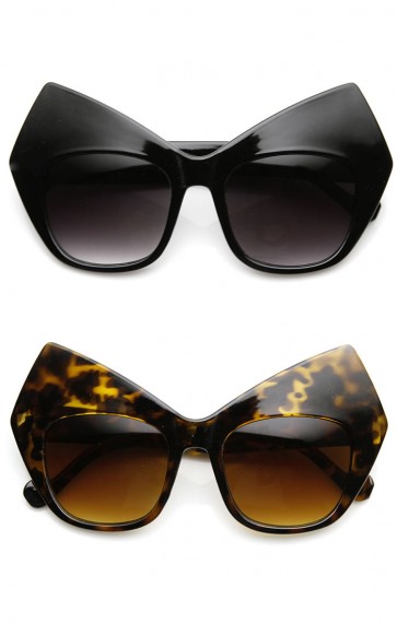 High Fashion Oversized Geometric Pointed Cat Eye Sunglasses