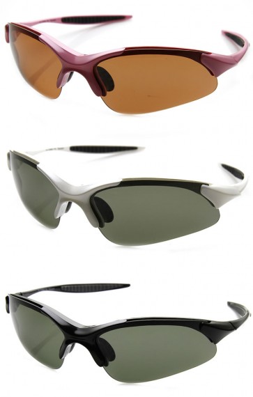 Unbreakable TR90 Frame Polarized Lens Semi-Rimless Action Sports Sunglasses