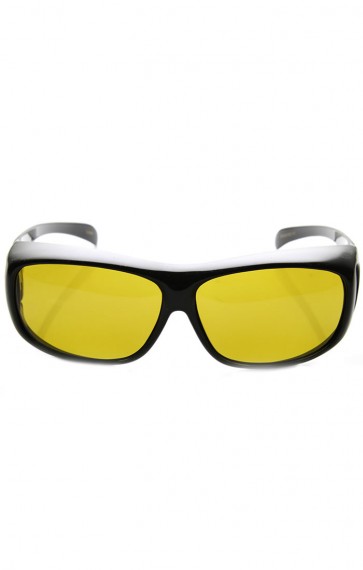Night Driving Polarized Yellow Lens Full Protection Fit-Over Sunglasses