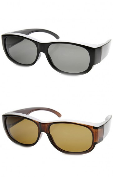 Large Polarized Wraparound Full Protection Square Fit Over Sunglasses