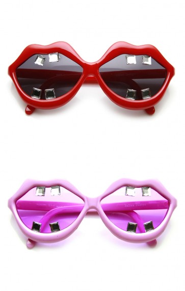 Lip Shaped And Teeth Pink Red Lips Novelty Party Sunglasses
