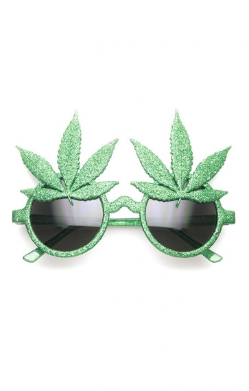 Marijuana Leaf Ganja Bud Pot Weed Fun Novelty Party Sunglasses