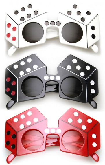 Dice Shape Craps Las Vegas Party Celebration Novelty Sunglasses