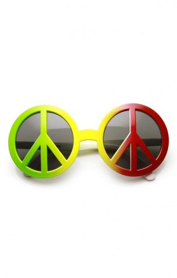 Peace Sign 70's Era Hippie Free Love Woodstock Novelty Costume Party Glasses