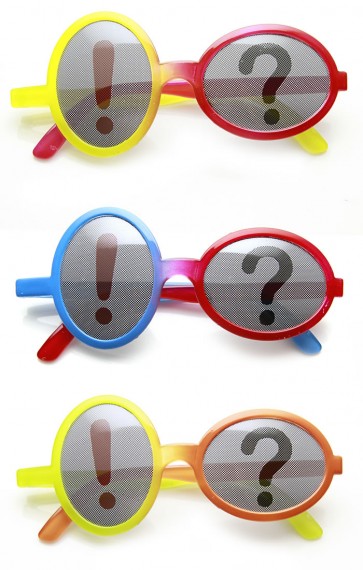 Exclamation Question Mark Punctuation Silly Party Novelty Glasses