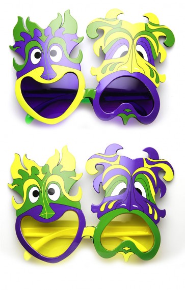 Mardi Gras Party Happy Sad Smile Now Cry Later Novelty Sunglasses
