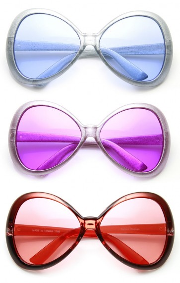 Super Oversized Bow-Tie Color Tinted Lens Fun Party Novelty Sunglasses