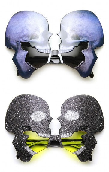 Skull Skeleton Head Glitter Halloween Costume Party Novelty Sunglasses