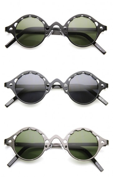 Full Metal Unique Retro Steampunk Fashion Round Sunglasses