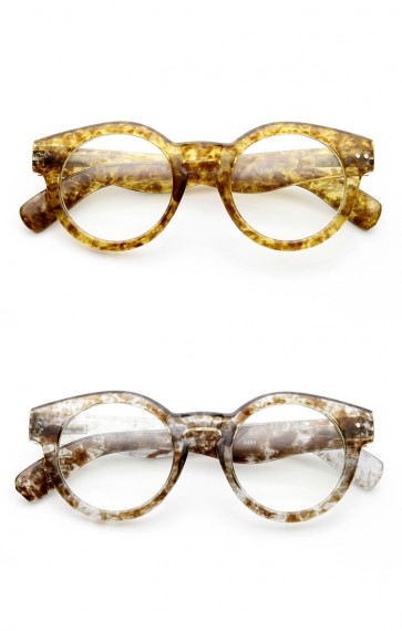 Retro Eyeglasses Small Keyhole Bold Frame Clear Lens Round  Glasses