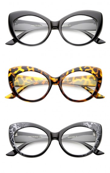 Mod Pointed Cat Eye Clear Fashion Frame Glasses