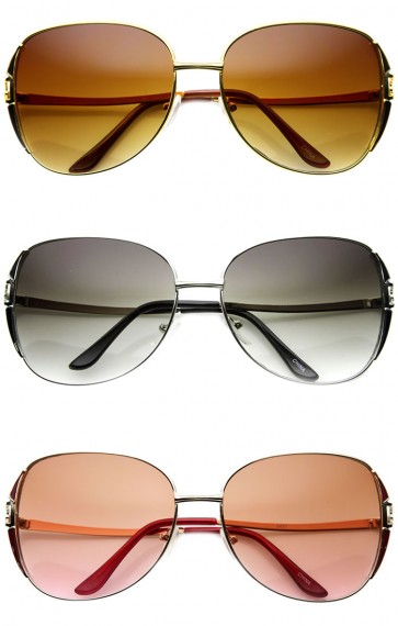 Fashion Metal Oversized Square Designer Sunglasses
