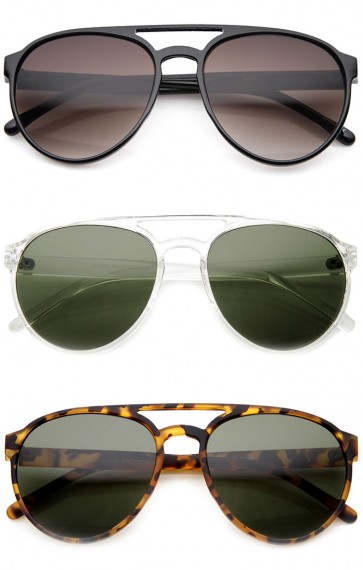 Thin Crafted Retro Plastic Aviator Sunglasses