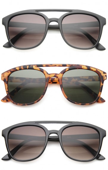 Squared Bold Frame Plastic Aviator Sunglasses