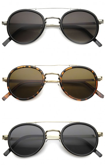 Unisex Aviator Sunglasses With UV400 Protected Composite Lens