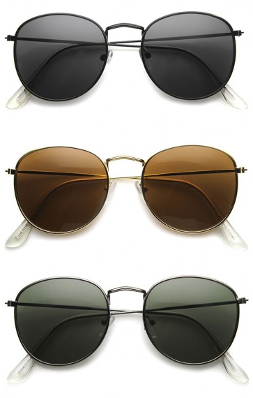 Mens Round Sunglasses With UV400 Protected Composite Lens