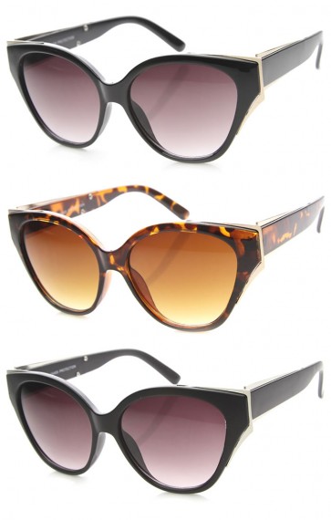 Womens Cat Eye Sunglasses With UV400 Protected Gradient Lens