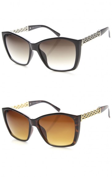 Womens Cat Eye Sunglasses With UV400 Protected Gradient Lens