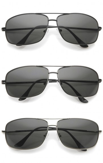 Mens Metal Aviator Sunglasses With UV400 Protected Composite Lens