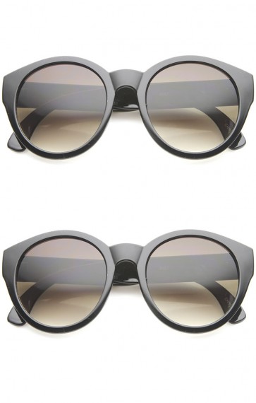Bohemian Native Print Bead Accents Gradient Lens Round Cat Eye Sunglasses 54mm