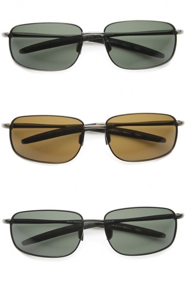 Men's Sport Metal Frame Polarized Lens Rectangle Sunglasses 62mm