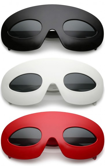 Novelty Oversize Oval Lens Hero Mask Sunglasses 55mm