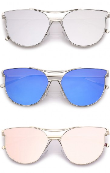 flat lens mirrored sunglasses
