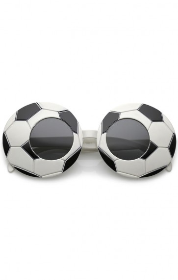 Novelty Oversize Sports Round Lens Soccer Sunglasses 38mm