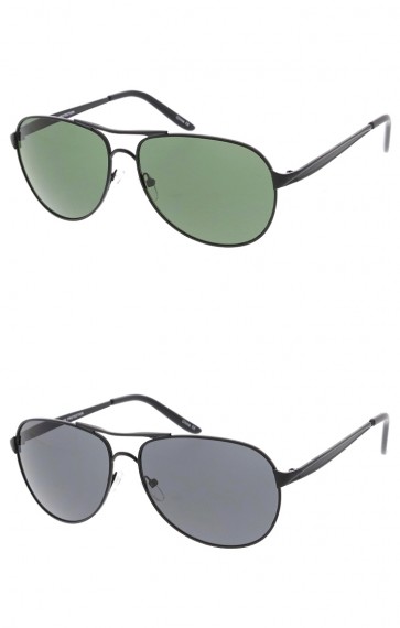 Classic Metal Aviator Neutral Colored Lens Wholesale Sunglasses