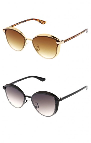 Wholesale Metal Frame Cateye Gradient Lens Sunglasses