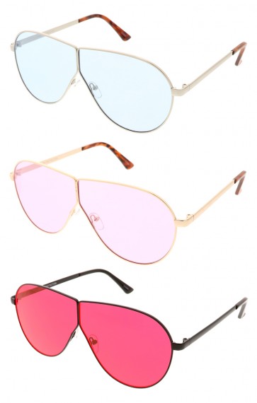 Retro Modern Flat Shield Wholesale Sunglasses