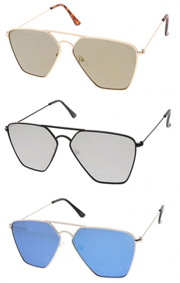 Retro Slim Mirror Flat Lens Wholesale Sunglasses
