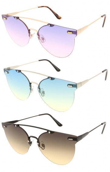 Modern Metal Round Aviator Crossbar Wholesale Sunglasses