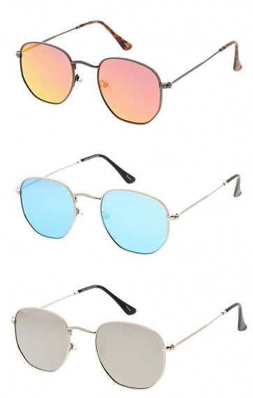 Premium Retro Small Octagon Mirror Lens Wholesale Sunglasses