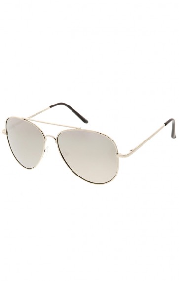 Large Metal Aviator Mirrored Lens Wholesale Sunglasses