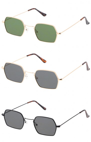 Premium Retro Geometric Octagon Flat Lens Wholesale Sunglasses