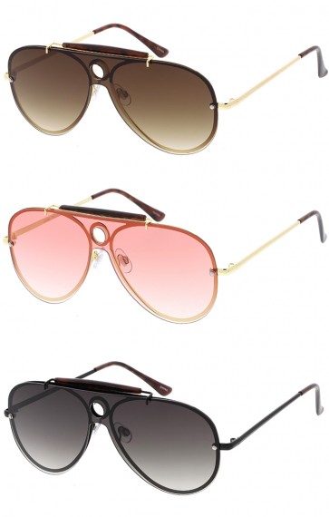 Flat Shield Aviator Wholesale Sunglasses