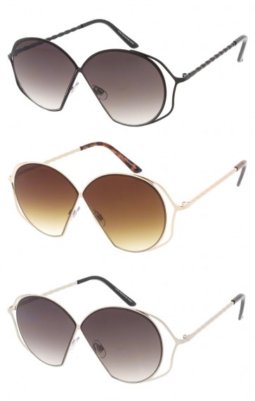 Large Rounded Cutout Womens Wholesale Sunglasses
