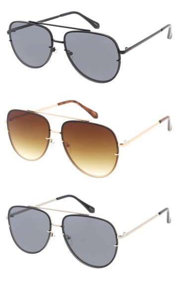 Rimless Metal Aviator Wholesale Sunglasses
